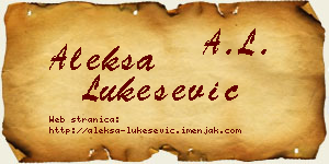 Aleksa Lukešević vizit kartica
